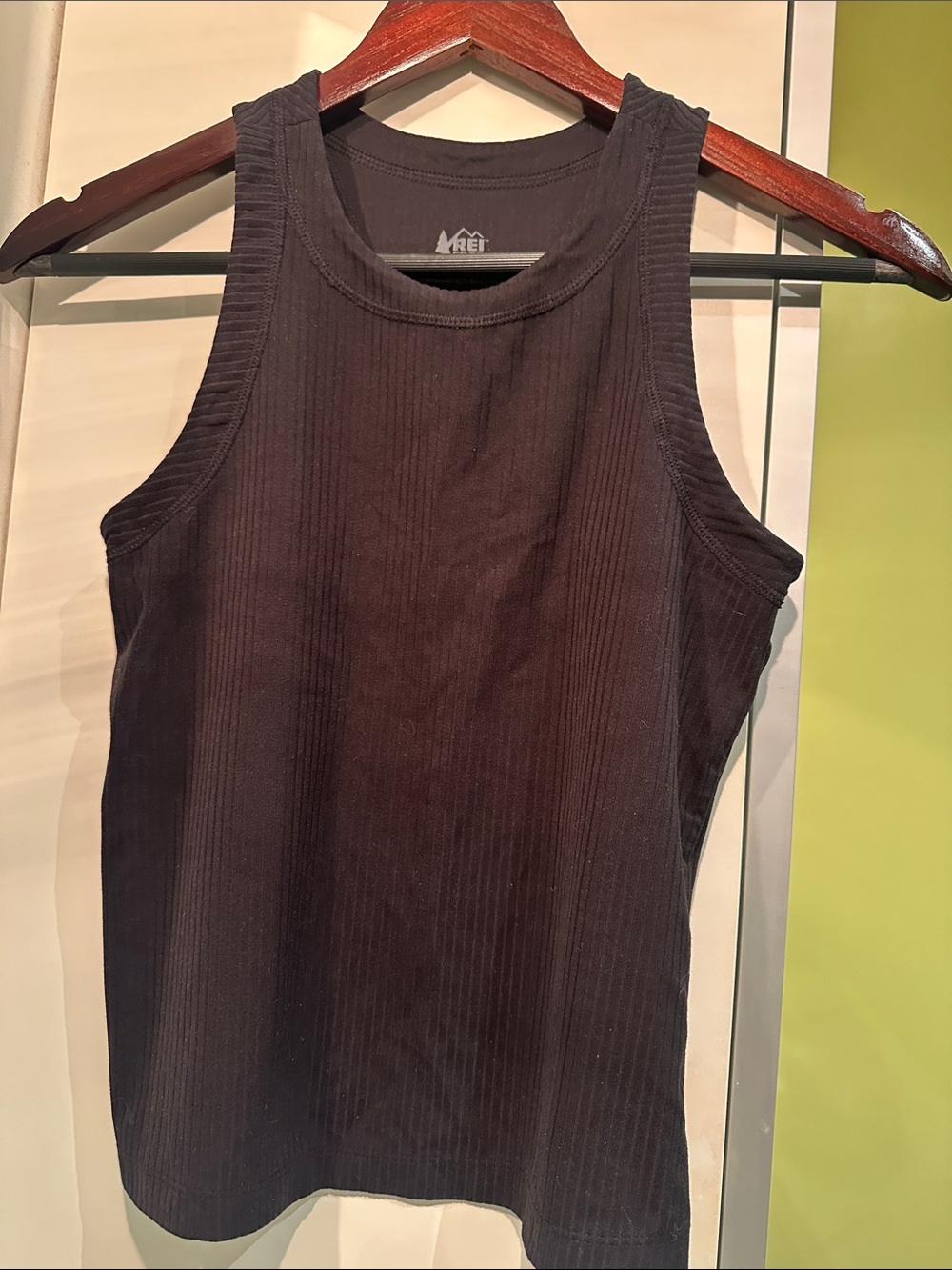 REI Women’s Black Ribbed Crewneck Tank